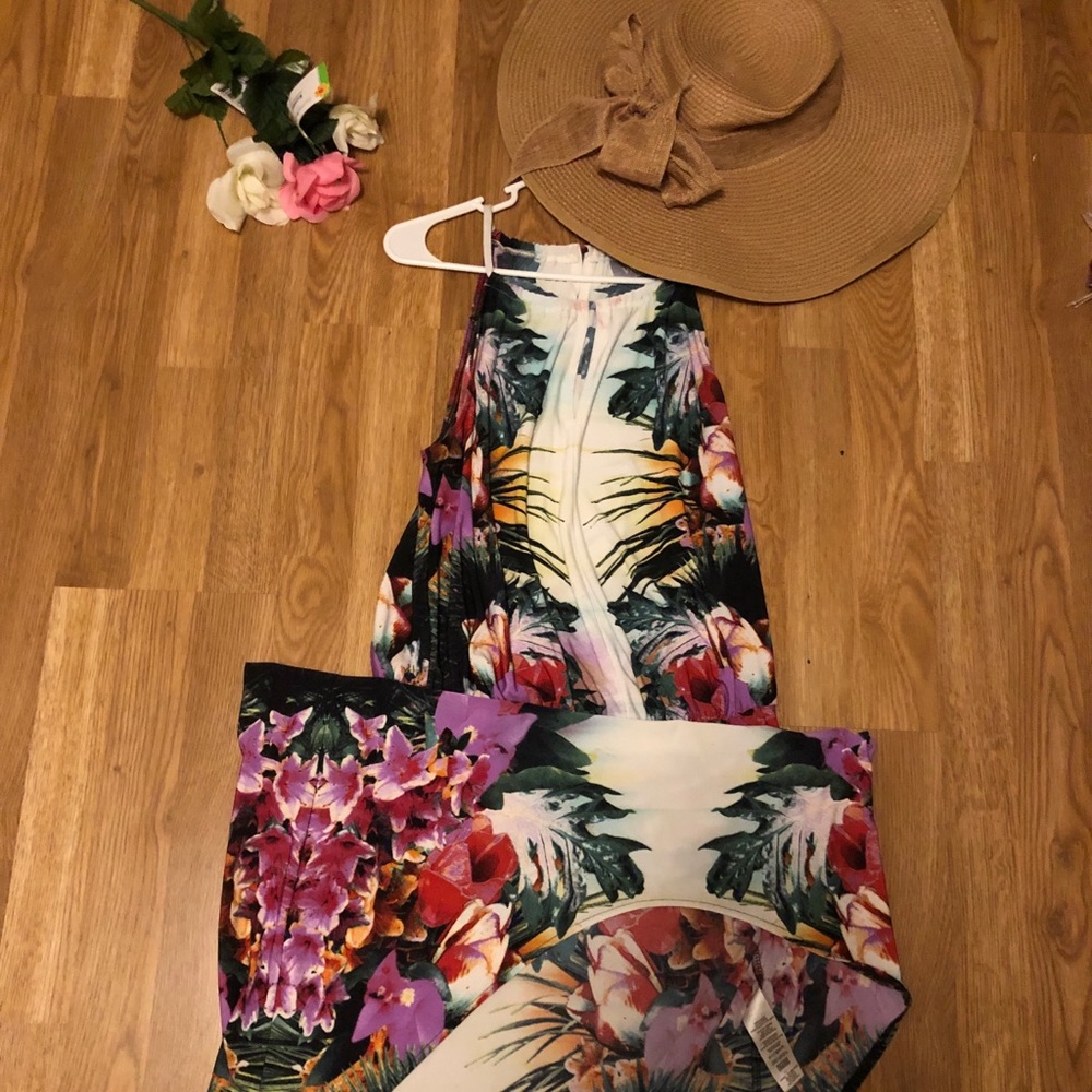 Tank maxi floral boho dress